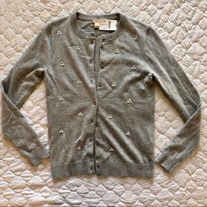 J. Crew Embellished Gray Cardigan